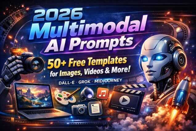 2026 Multimodal AI Prompts: 50+ Free Templates for Images, Videos & More (DALL-E, Grok, Midjourney