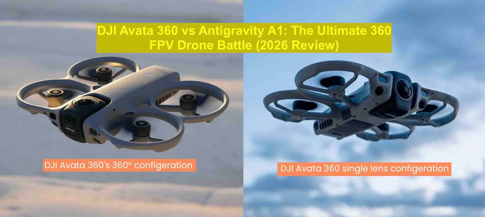 DJI Avata 360 drone flying with 360-degree camera view