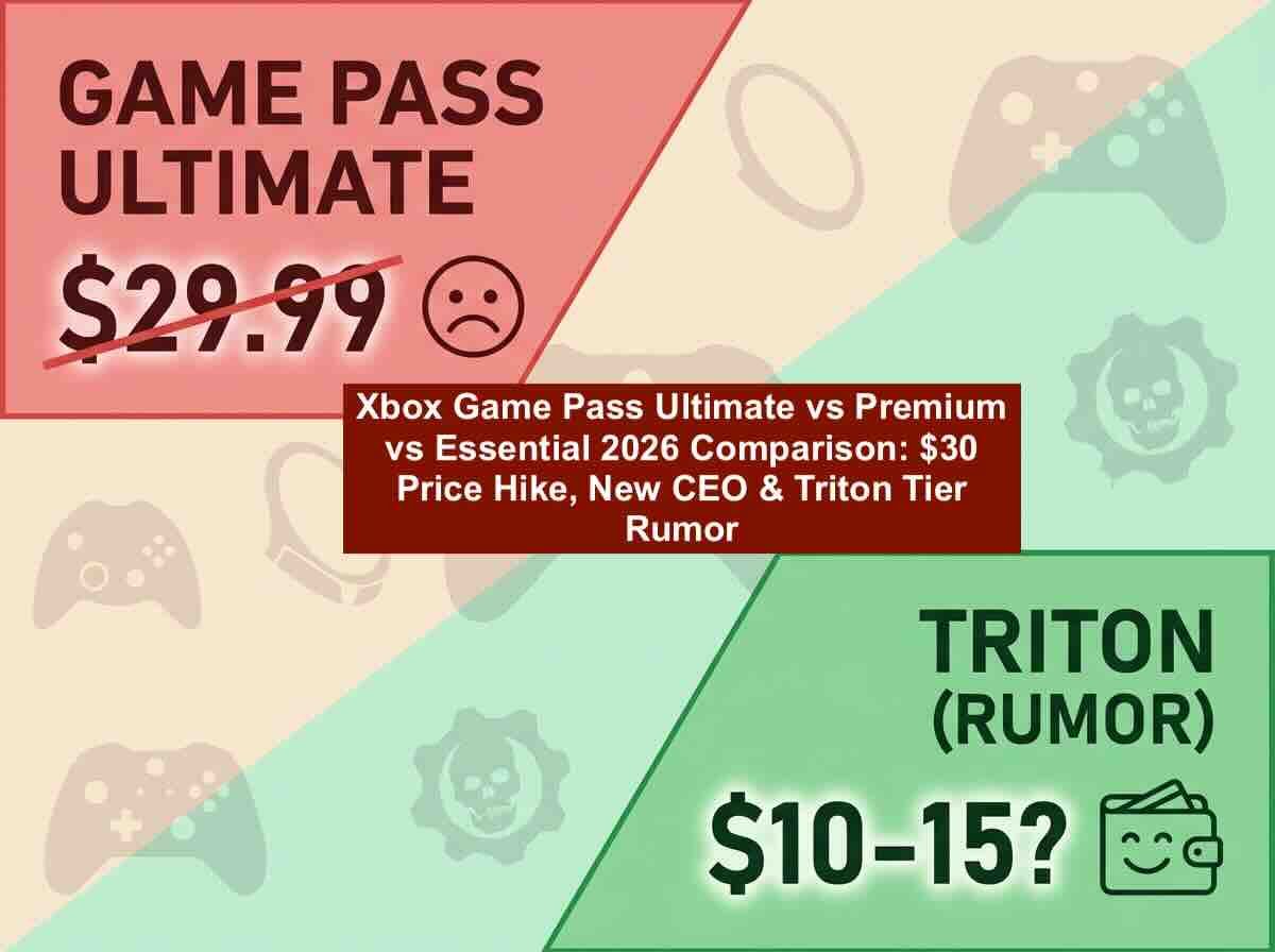 Xbox Game Pass Ultimate vs Premium vs Essential 2026 Comparison: $30 Price Hike, New CEO & Triton Tier Rumor